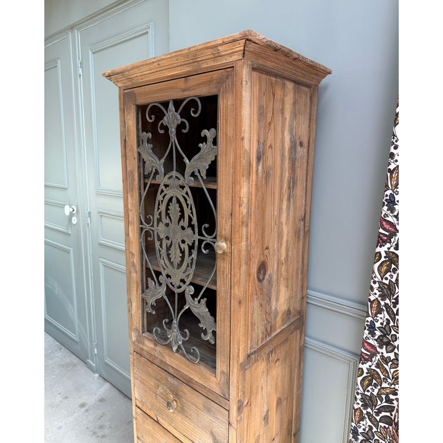 Column Storage Unit with Sculpted Metal Door, 1890s For Sale - Image 4 of 18
