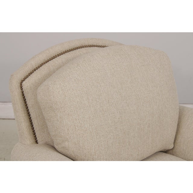 Ethan Allen Upholstered Club Chair & Ottoman For Sale - Image 11 of 18