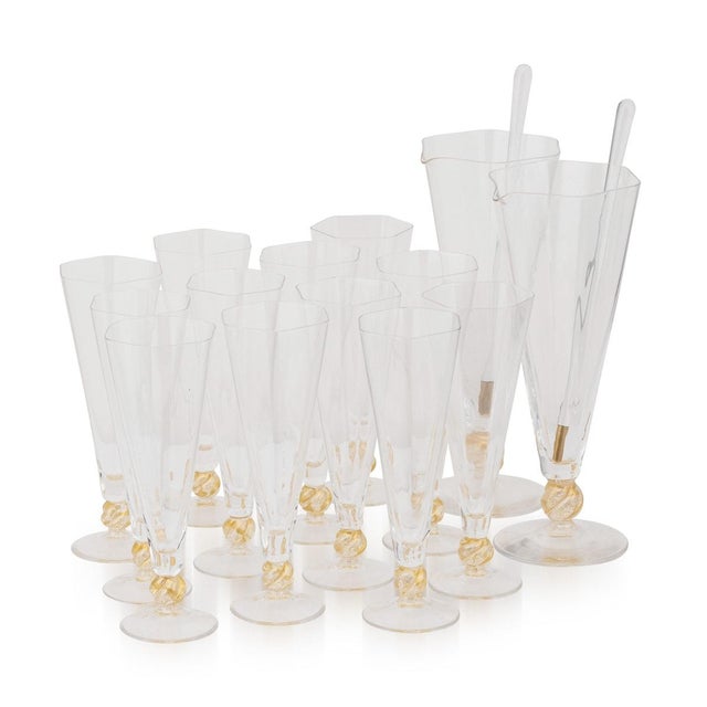 20th Century Italian Carafes & 12 Glasses by Italo Varisco, Venice, Set of 14 For Sale - Image 13 of 13