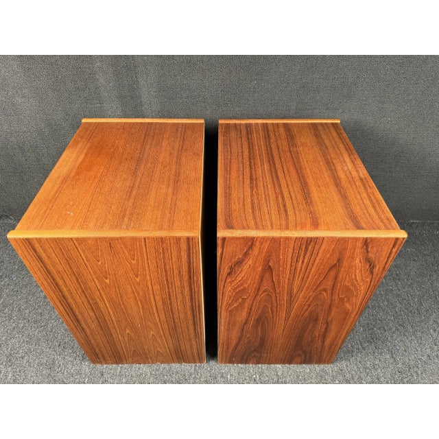Goldenrod Vintage Three Drawer Nightstands in Teak For Sale - Image 8 of 11