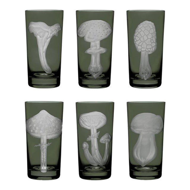 ARTEL Mushrooms Collection Highball in Smoke - Set of 6 For Sale