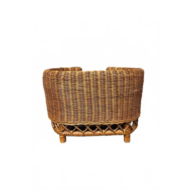 Late 20th Century Vintage Wicker Rattan Pet Bed For Sale - Image 5 of 11