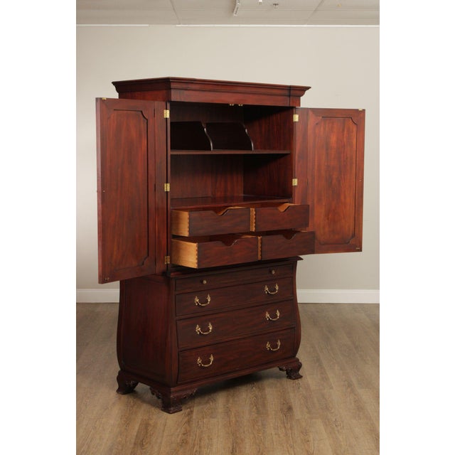 Henkel Harris Mahogany Bombe Armoire Cabinet For Sale - Image 10 of 12