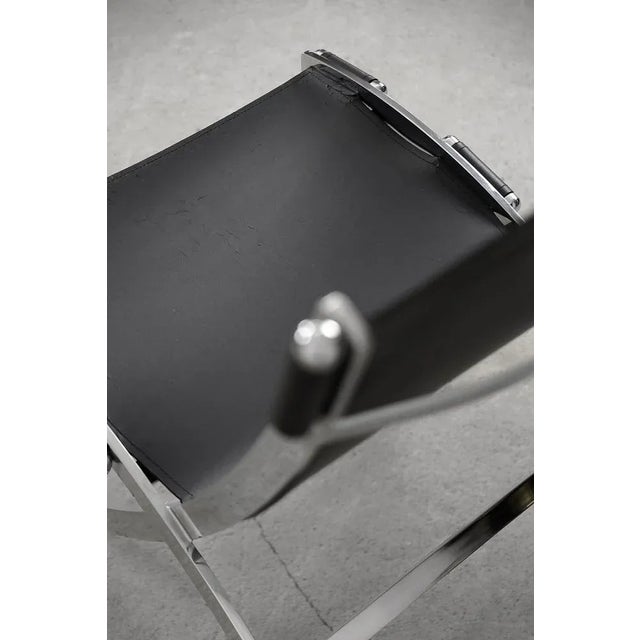 Vintage Italian Minimalist Leather Chair, 1980s For Sale - Image 13 of 18