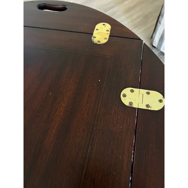Wood Henkel Harris 5212 29 Banded Mahogany Chippendale Butler's Tray Coffee Table For Sale - Image 7 of 9