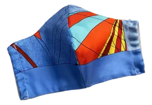 1980s Hermes Les Folies Du Ciel Silk Scarf Face Mask
