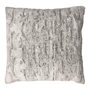 Grey Faux Rabbit Fur Pillow