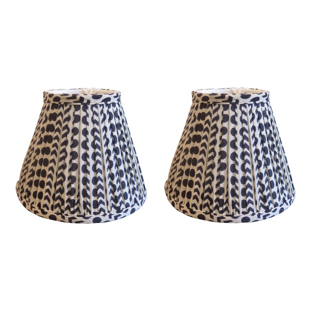 10" Maison Maison Gathered Custom Empire Lampshades - a Pair For Sale