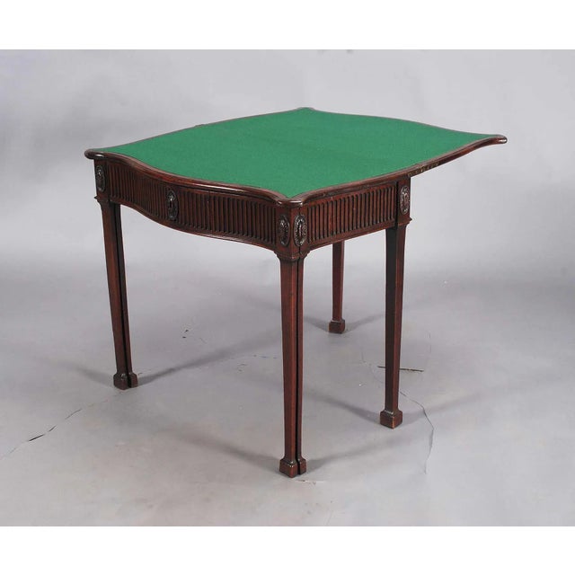 Early 20th Century Early 20th Century English Traditonal Serpentine Card Table For Sale - Image 5 of 9