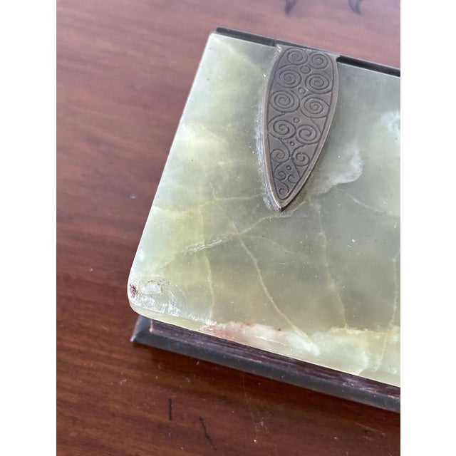 Art Nouveau Jewelry Box in Onyx and Metal, 1920s For Sale - Image 12 of 18