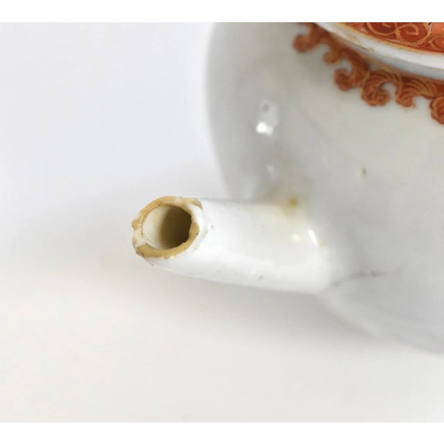 Metal Antique 18th Century Chinese Export Porcelain Teapot For Sale - Image 7 of 10