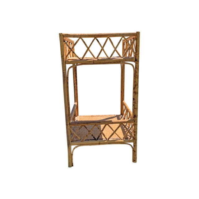 Vintage Small Rattan Wicker Shelf Stand Natural Chairish