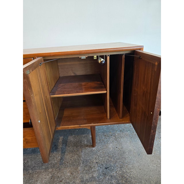 Drexel Declaration Drexel Declaration Walnut Sideboard Media Cabinet MCM Vintage For Sale - Image 4 of 12