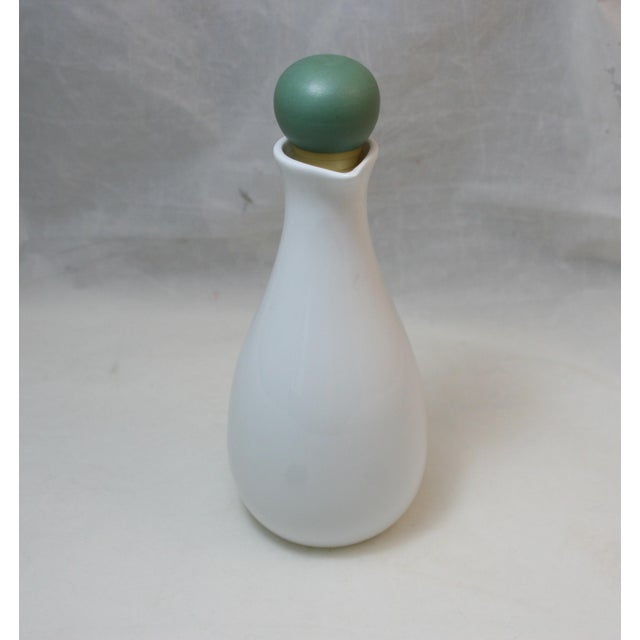 Postmodern 1980s Postmodern Memphis Olive Oil Jug Cruet White Stoneware Euro Style For Sale - Image 3 of 9