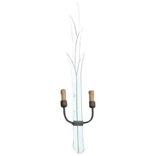 Large French Crystal & Brass Sconce, 1920s For Sale