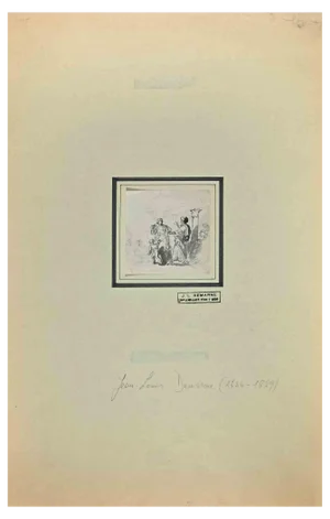 Jean-Louis Demarne, The Family, Original Etching, 18th Century