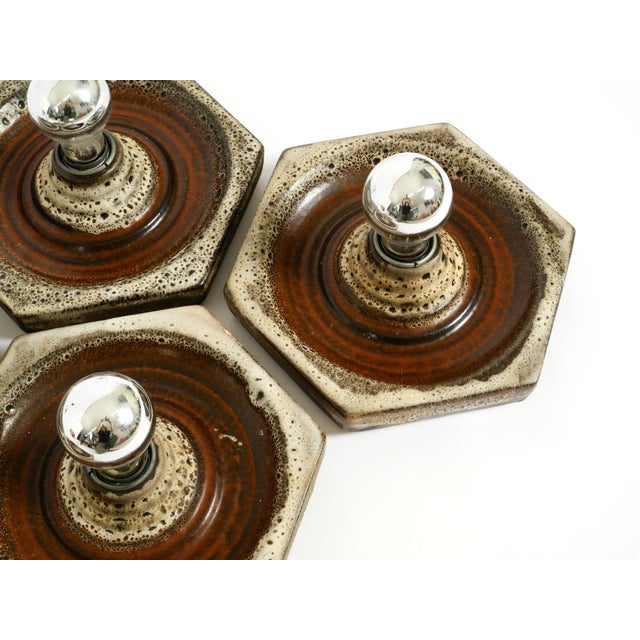 Hexagonal Fat Lava Ceramic Wall Lamps from Hustadt Leuchten, Germany, 1960s, Set of 5 For Sale - Image 15 of 18