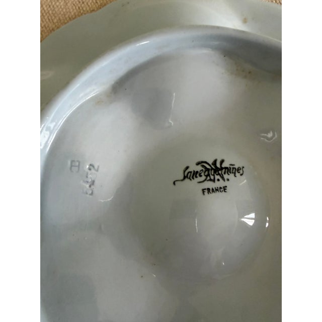 Baby Blue 1910s French Art Deco Sareggemines Oyster Plate in Pale Blue, 6 Available For Sale - Image 8 of 8