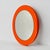 Glass Round Space Age Wall Mirror in Orange, France, 1970s For Sale - Image 7 of 12