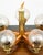 1960s Mid Century Modern Chandelier Light Lamp Brass Oak Wood 5 Light Ceiling Glass For Sale - Image 11 of 12