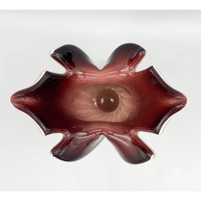 Murano 20th Century Murano Style Cased Glass White and Purple Vase For Sale - Image 4 of 9