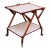 Italian Modernist Two-Tier Walnut Bar Cart/Trolley on Casters For Sale