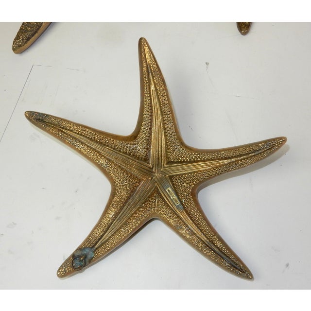Arthur Court Vintage Brass Starfish Sculpture Set Natural Specimen Art, Korea 1960's For Sale - Image 4 of 7