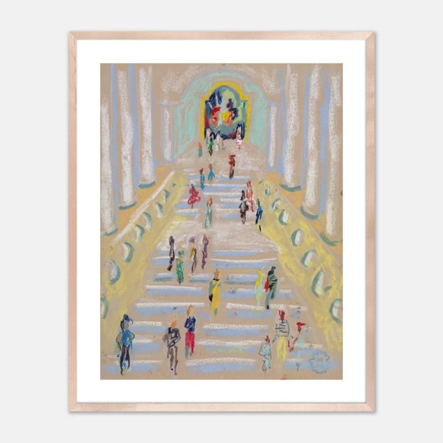 Contemporary At the Museum by Happy Menocal in Natural Maple Frame, XS Art Print For Sale - Image 3 of 3