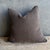 Mid-Century Modern Stone Washed Linen Pillow in Cafe Noir Brown With Down Feather Insert For Sale - Image 3 of 7