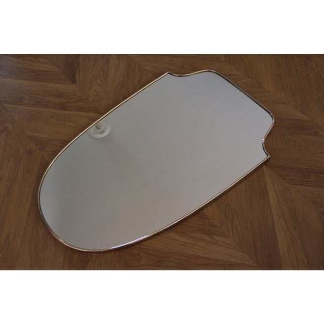 Metal Brass Wall Mirror in the style of Gio Ponti, 1950s For Sale - Image 7 of 18