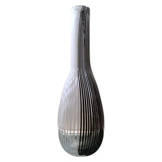 Vintage Dino Martens Black & White Striped Vase For Sale