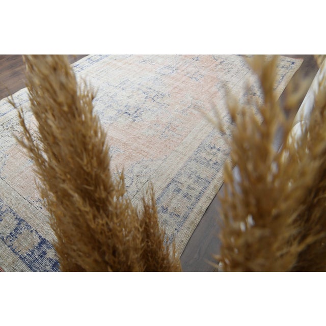 Persian 1970s Vintage Persian Handmade Wool Cotton Orange Area Rug For Sale - Image 3 of 11