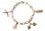 Vintage 14k Yellow Gold Multi Objects Charm Bracelet For Sale