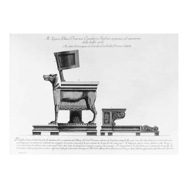 Profilo d'una Sedia Curule di Marmo 1778 For Sale