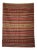 Large Indian Beige Rug with Red, Yellow and White Stripes and Geometric Borders, 1980s For Sale