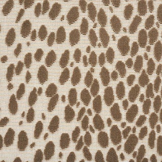 Schumacher Cheetah Velvet Fabric in Natural For Sale