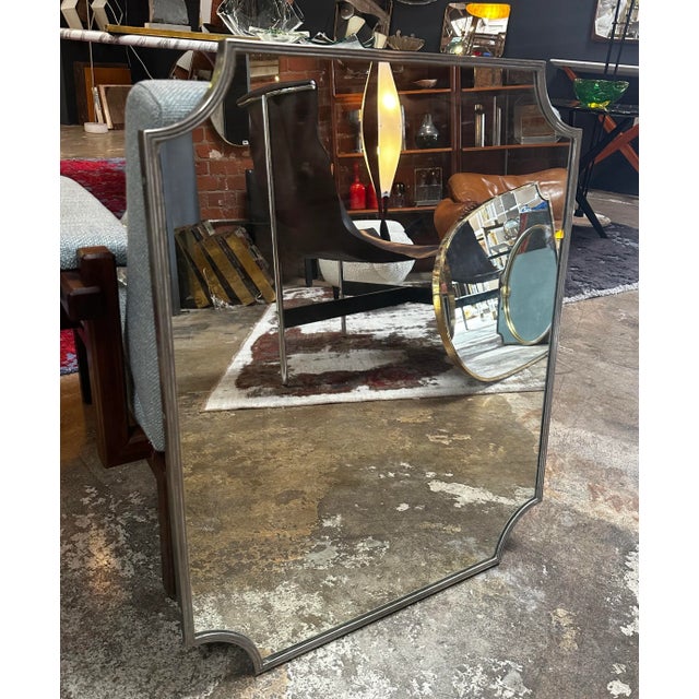 Mid-Century Modern Vintage Italian Mid Century Wall Mirror 1970s For Sale - Image 3 of 8