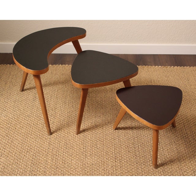 Vintage Sculptural Side Tables by Jean Royère, 1950s, Set of 3 For Sale - Image 9 of 12