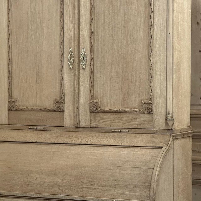 18th Century Dutch Neoclassical Stripped Oak Secretary ~ Bookcase For Sale - Image 15 of 18