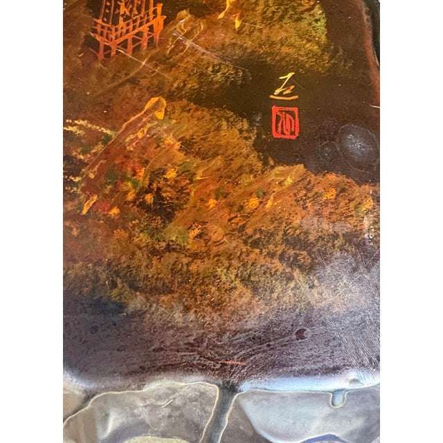 Paint Pair of Mid Century Japonisme Ebonized Scultural Lacquer Side Tables For Sale - Image 7 of 12