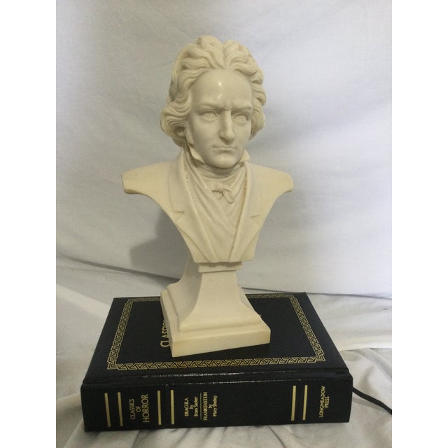 This exquisite 11" tall Ludwig Van Beethoven plaster bust is in excellent condition, adding instant elegance and drama to...