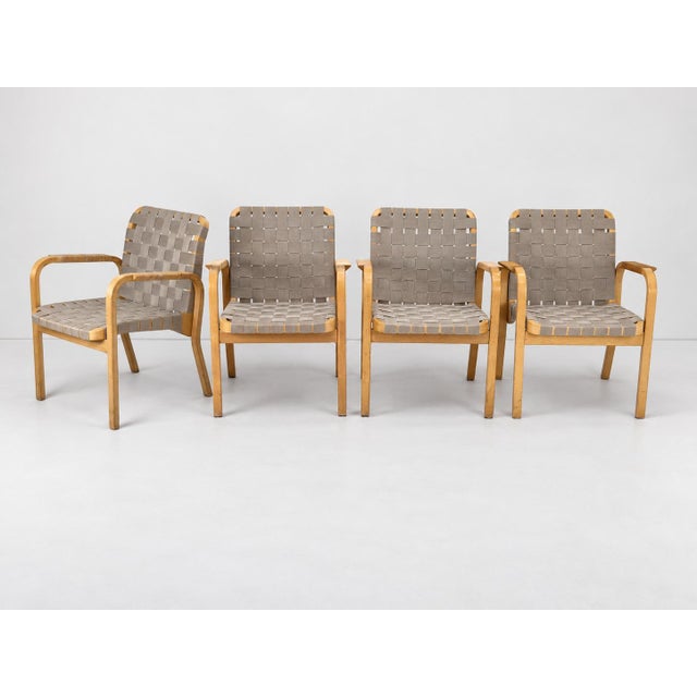 Model 45 Armchairs by Alvar Aalto for Artek, 1970s, Set of 4 For Sale - Image 6 of 18