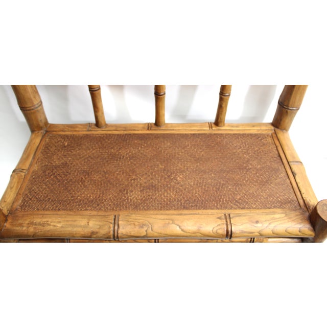 Bamboo Loveseat Bench For Sale - Image 6 of 9