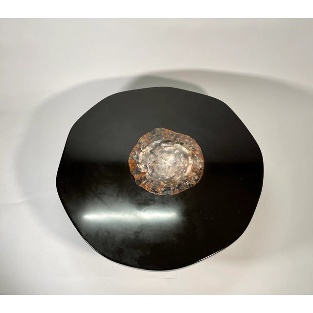 1970s Freeform Coffee Table Resin & Wood by E. Almeersch, 1978 For Sale - Image 5 of 8