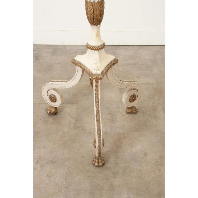 Early 20th Century French 20th Century Painted Parcel Gilt Torchère For Sale - Image 5 of 12