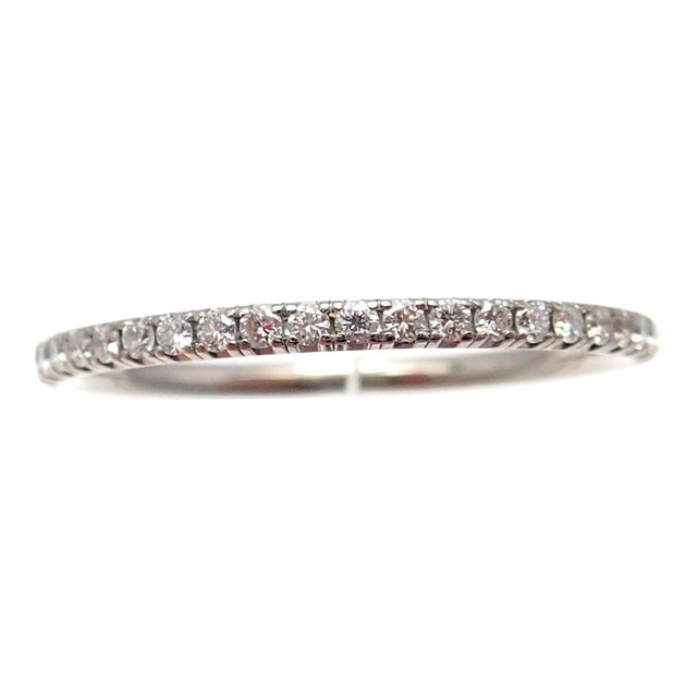 De Beers 18k White Gold 0.37ctw Diamond Aura Band Ring Sz 7.5 For Sale