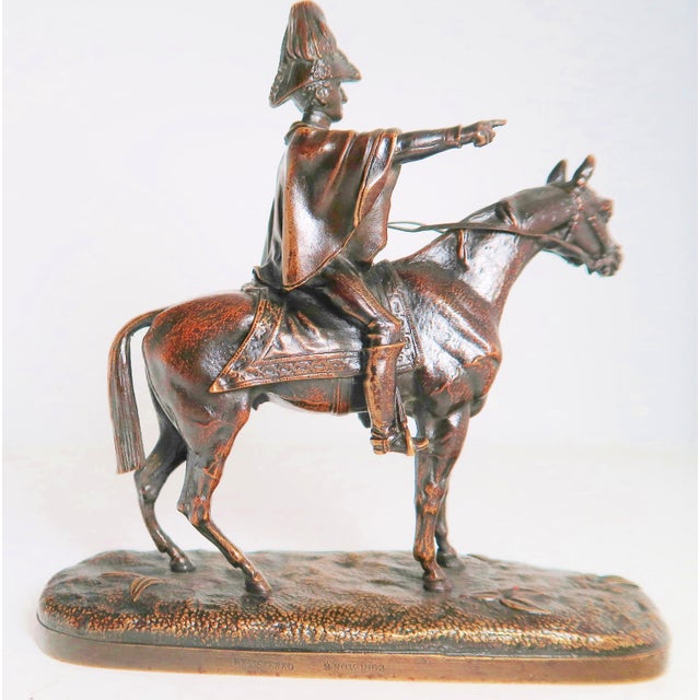 Michel Boyer French Mid 19th Century Patinated Bronze Rider and Horse, Signed/Dated/Registered. For Sale - Image 4 of 7