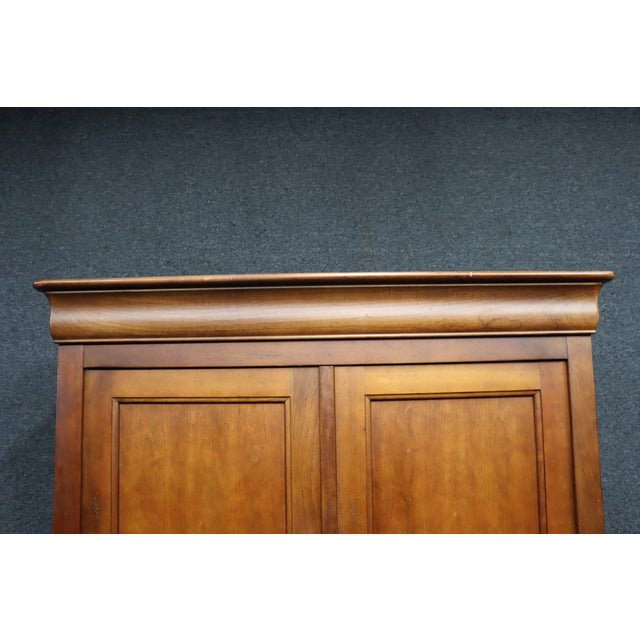 Louis Philippe Style Cherry Armoire Wardrobe For Sale - Image 11 of 12