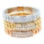 Brilliant Cut Diamond Pave Set Medium Stackable Curb Link Cocktail Statement, Size 6.5 For Sale