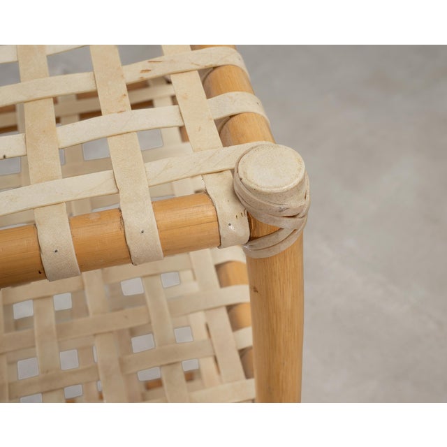 McGuire Antalya Leather Four-Tier Rattan Étagère Plant Stand For Sale - Image 11 of 18